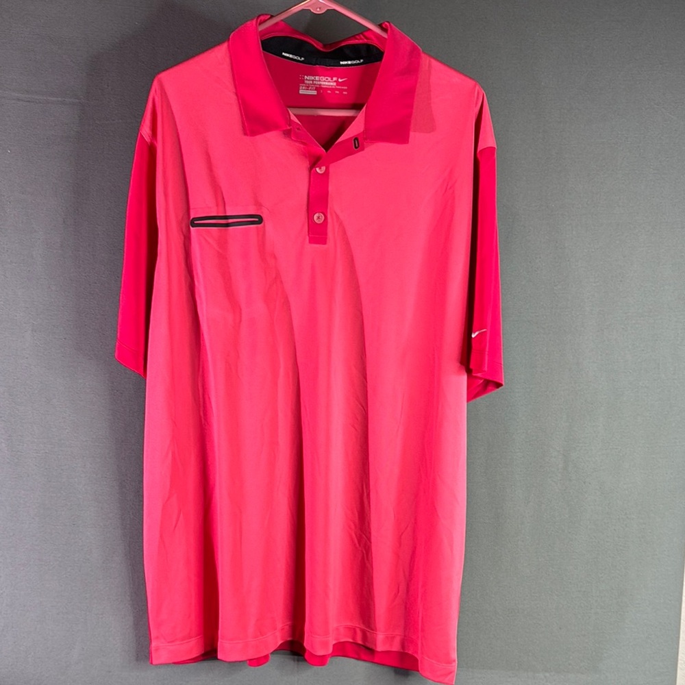 Nike Red/Pink Polo Shirt Casual‎ Athletic Style size XXL